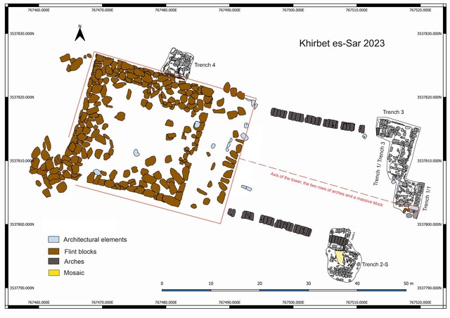 Fig. 1. Location of the Trenches excavated in 2023 (image by Adel Wojtek Oubraham)