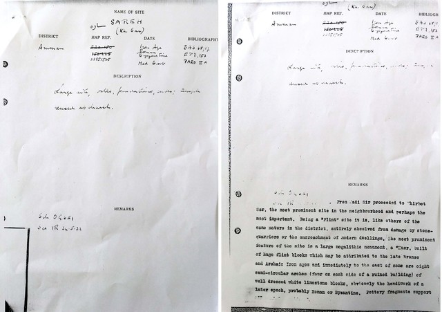 Fig. 1 Note by G.L. Harding (courtesy Department of Antiquities)